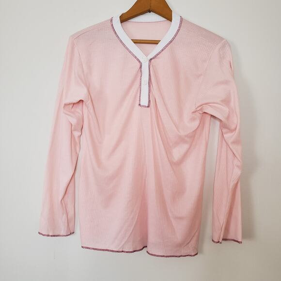 NWOT Lightweight Pajama Set Pants & Long Sleeve Top Pink Size Medium - Picture 2 of 9